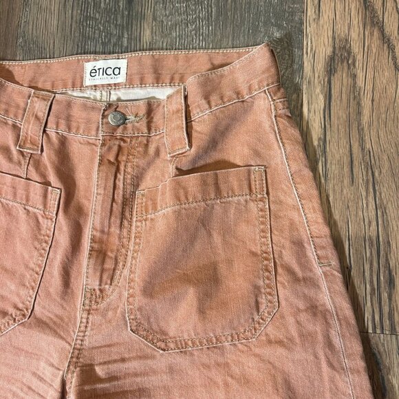 Etica Devon Wide Leg Jeans Women's Size 26 in Canyon Clay Excellent Condition! - Picture 2 of 4